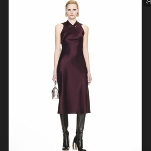 Off-White | Crossover-strap satin midi dress